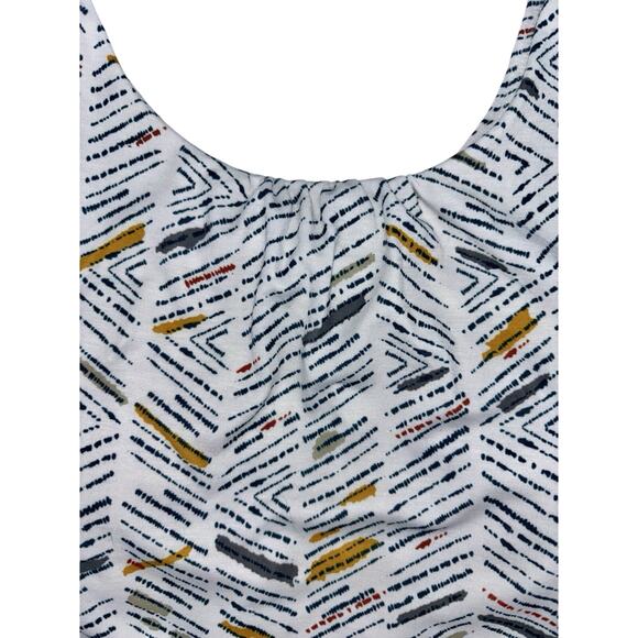 NEW PrAna Skypath Dress XL White w/Multicolor Pattern Knit Sleeveless Shelf Bra - Picture 5 of 13
